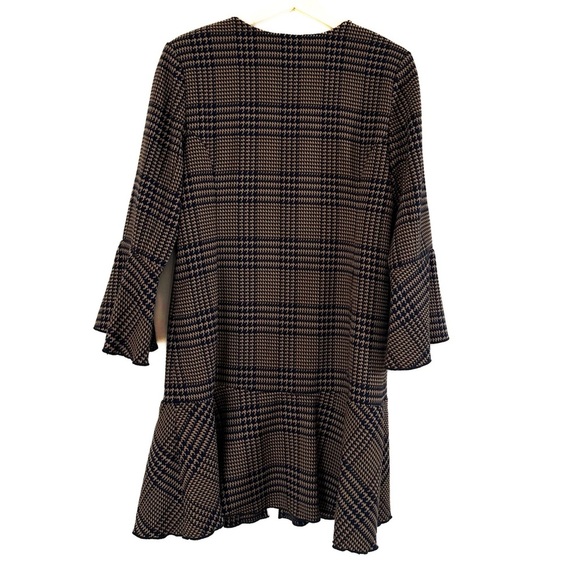 Cabi Womens Small Brown Tartan Plaid Ruffled Zip Longline Jacket Outlander - Picture 7 of 8